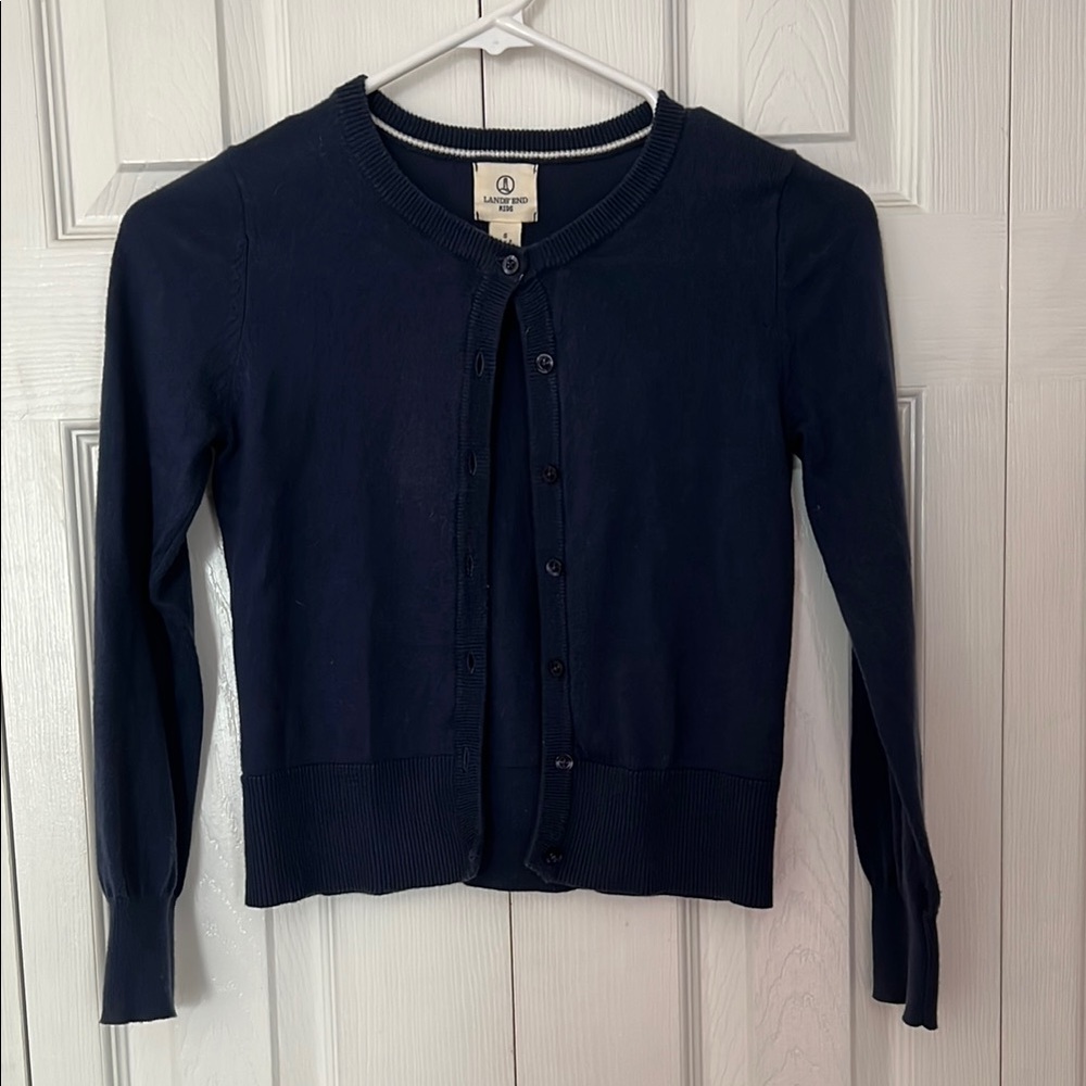 Navy Blue Button-Up Sweater